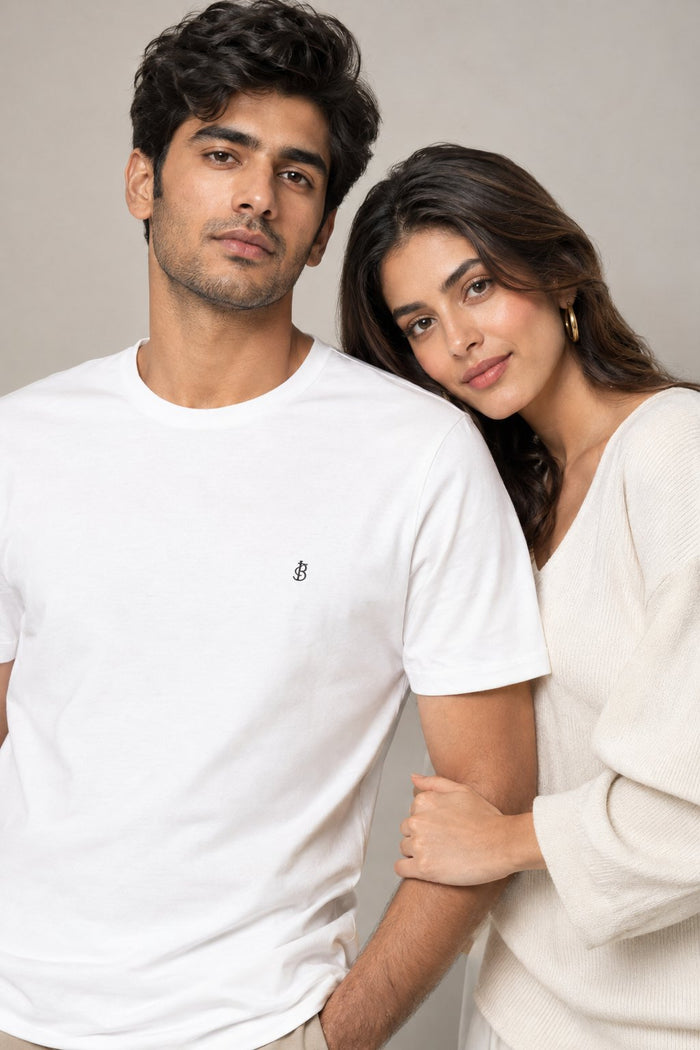 Men's Monogram Tee — Pearl White